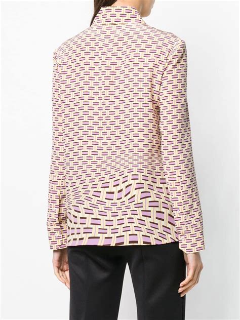 prada geometric print blouse